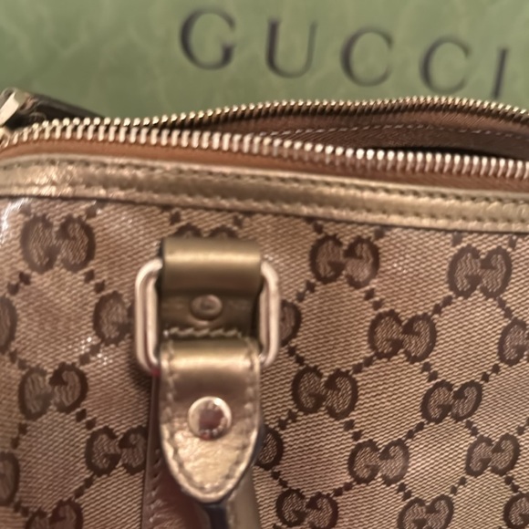 Gucci, Rare metallic gold Gucci mini sachel with bonus Gucci charm - Picture 7 of 14